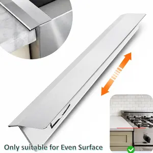 Adjustable Stainless Steel Stove Gap Covers, Heat Resistant Stove Counter Gap Filler Guard, Easy to Clean Kitchen Gap Cover for Flat Countertops Kitchen Counter Accessory