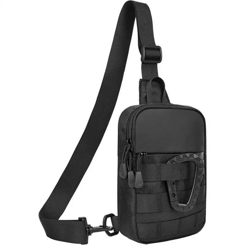 Lightweight Waterproof Nylon Tactical Sling Bag Crossbody, Multifunctional Sling Bag, Molle Compatible, Adjustable Strap, Multi Pocket, Edc Shoulder Bag for Men Women