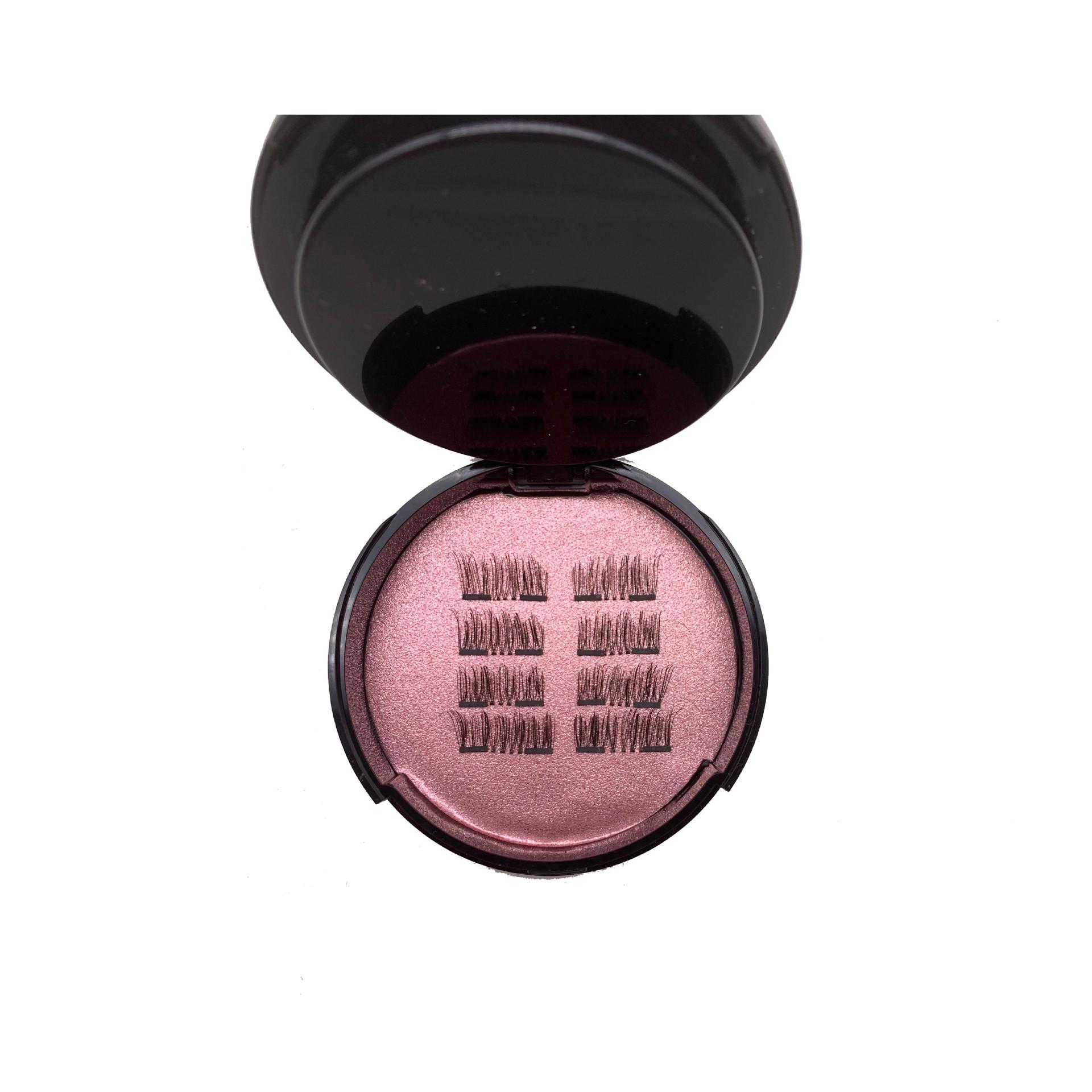 24P Half Eye Double Magnet Magnetic Eyelashes 16 Pieces with Clips Waterproof Reusable False Lashes for Party Daily Use