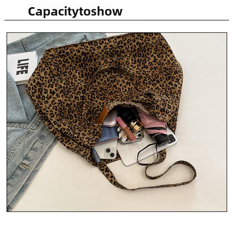 Leopard Graphic Tote Bag, Large Capacity Shoulder Bag for Women, Casual Trendy Versatile High-quality Daily Commuting Bag, Girl Fashionable Shopping Bag