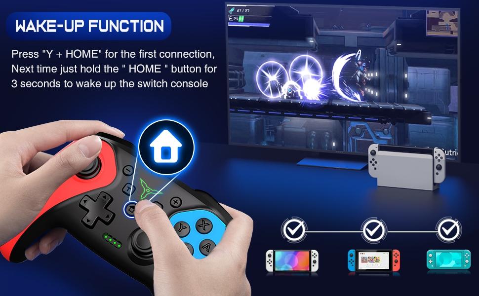BEBONCOOL Professional Controller for Switch/Lite/OLED, Programmable Wireless Switch Controller with Wake-up, Programmable, Turbo Function, Not Suitable for Xbox and PS5 Consoles