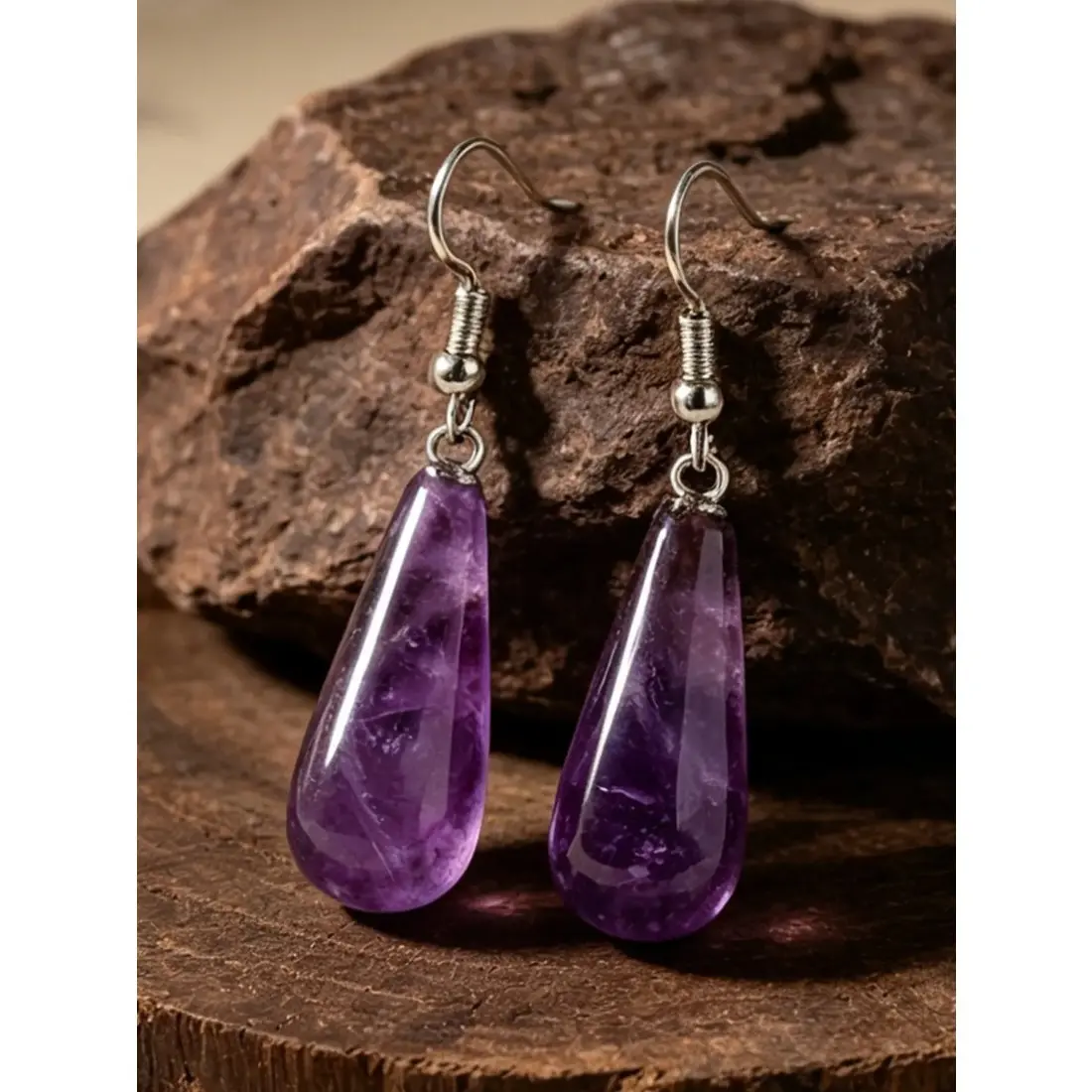 Natural Stone Drop Earrings, Boho Style Jewelry for Women, Boho Chic Crystal, Fashion Jewelry for Party, Daily Clothing Decor, Trendy All-match & Exquisite Jewelry for Birthday Gift, Teardrop Earrings, High Quality Earrings, Unique Design Earrings