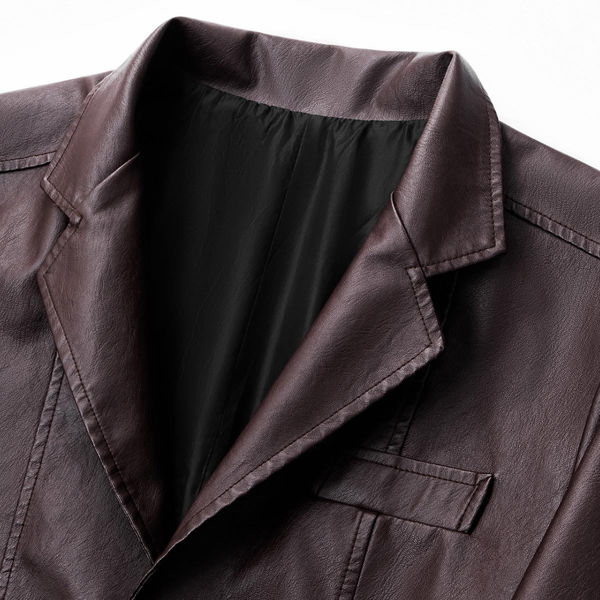 Men's Retro Jacket Chic Street Style Faux Leather Jacket For Fall Winter