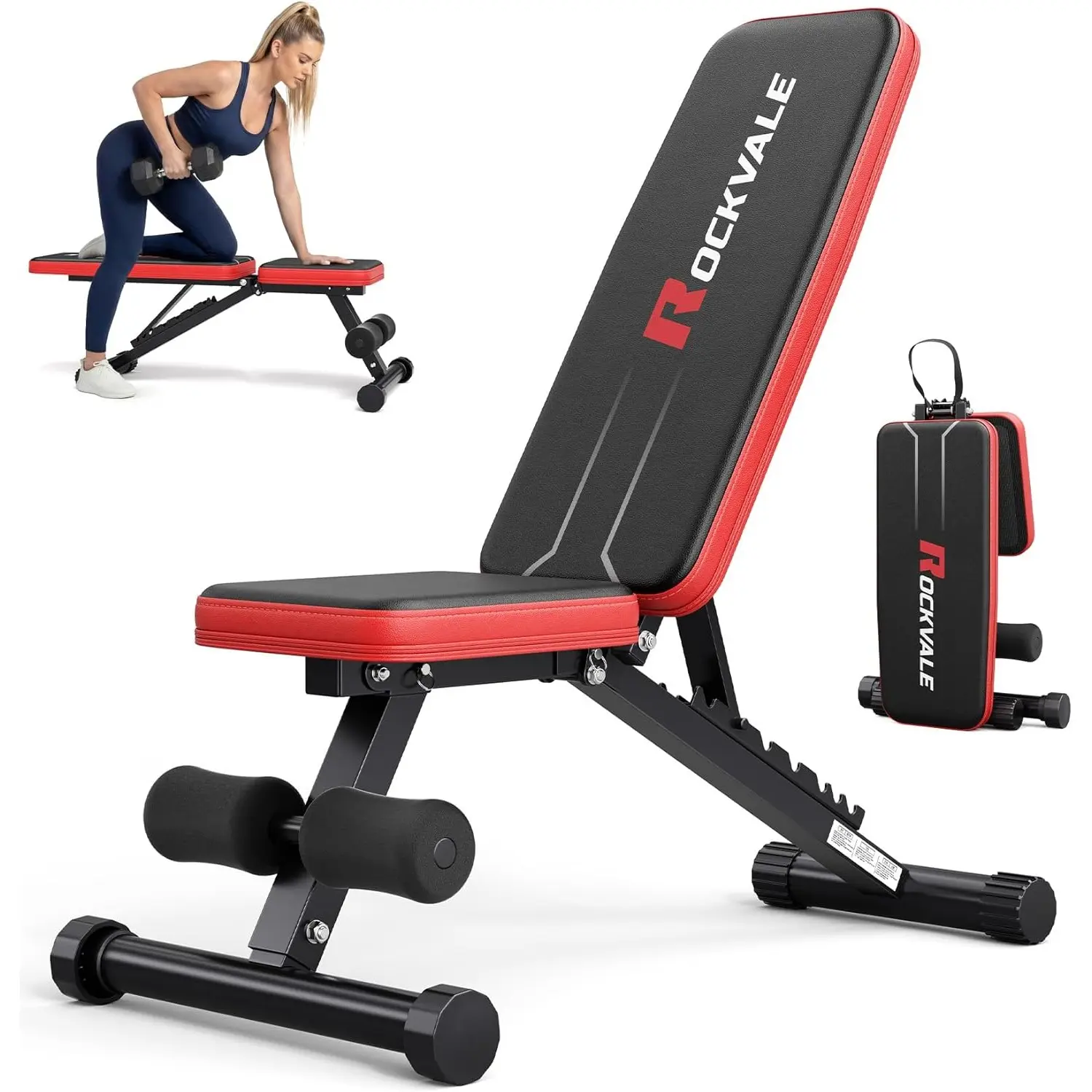 Adjustable Weight Bench for Home Gym - 9 Backpad Settings, 660Lb Weight Capacity, Easy 1-Second Folding, 95% Pre-Assembled for Small Spaces