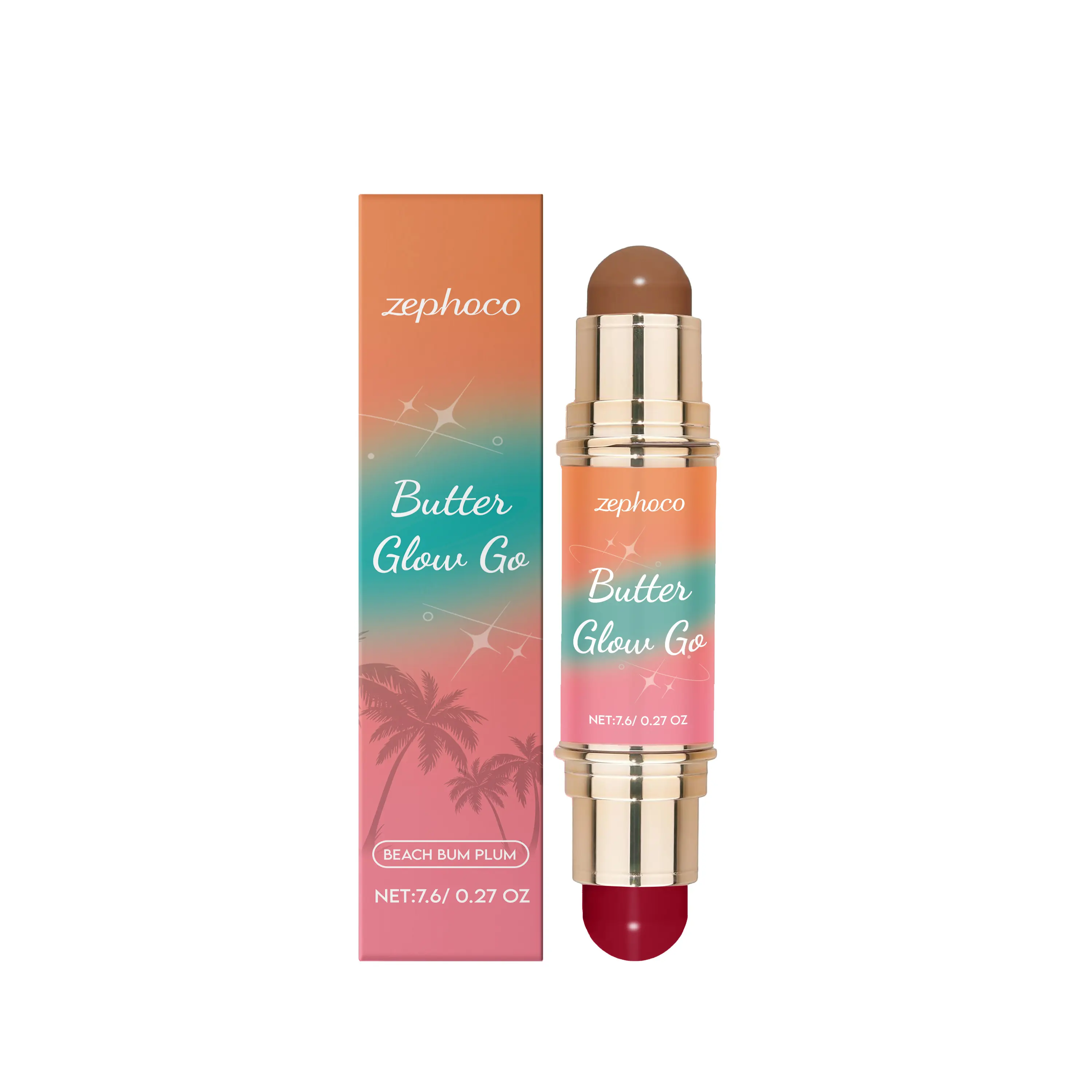 Multi-Purpose Contouring Stick, Portable Double Head Contouring Blush Makeup Stick Cold And Warm Dual Color Color Lock Makeup