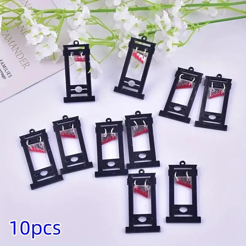 10pcs DIY Earrings and Necklaces, Geometric Plastic Pendants, Metal Clasp, Craft Supplies, Fashion Accessories, Durable Material