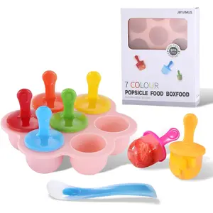 Silicone Popsicle Molds, Ice Pop Molds, Storage Container for Homemade Food, Kids Ice Cream DIY Pop Molds - BPA Free (Pink)