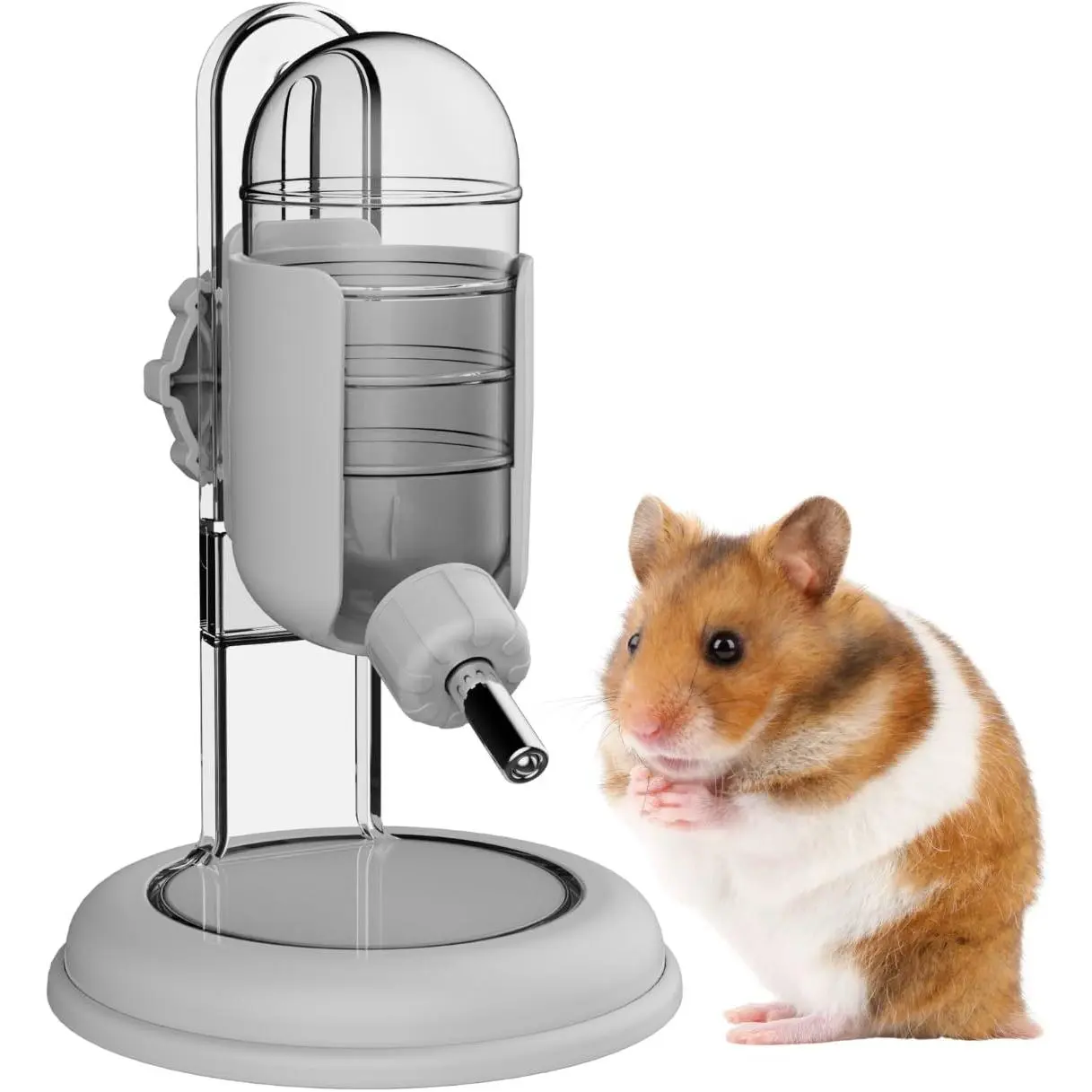 4oz Gray Water Bottle with Stand Water Dispenser for Syrian Dwarf Hamsters Gerbils Mice Rats Degus