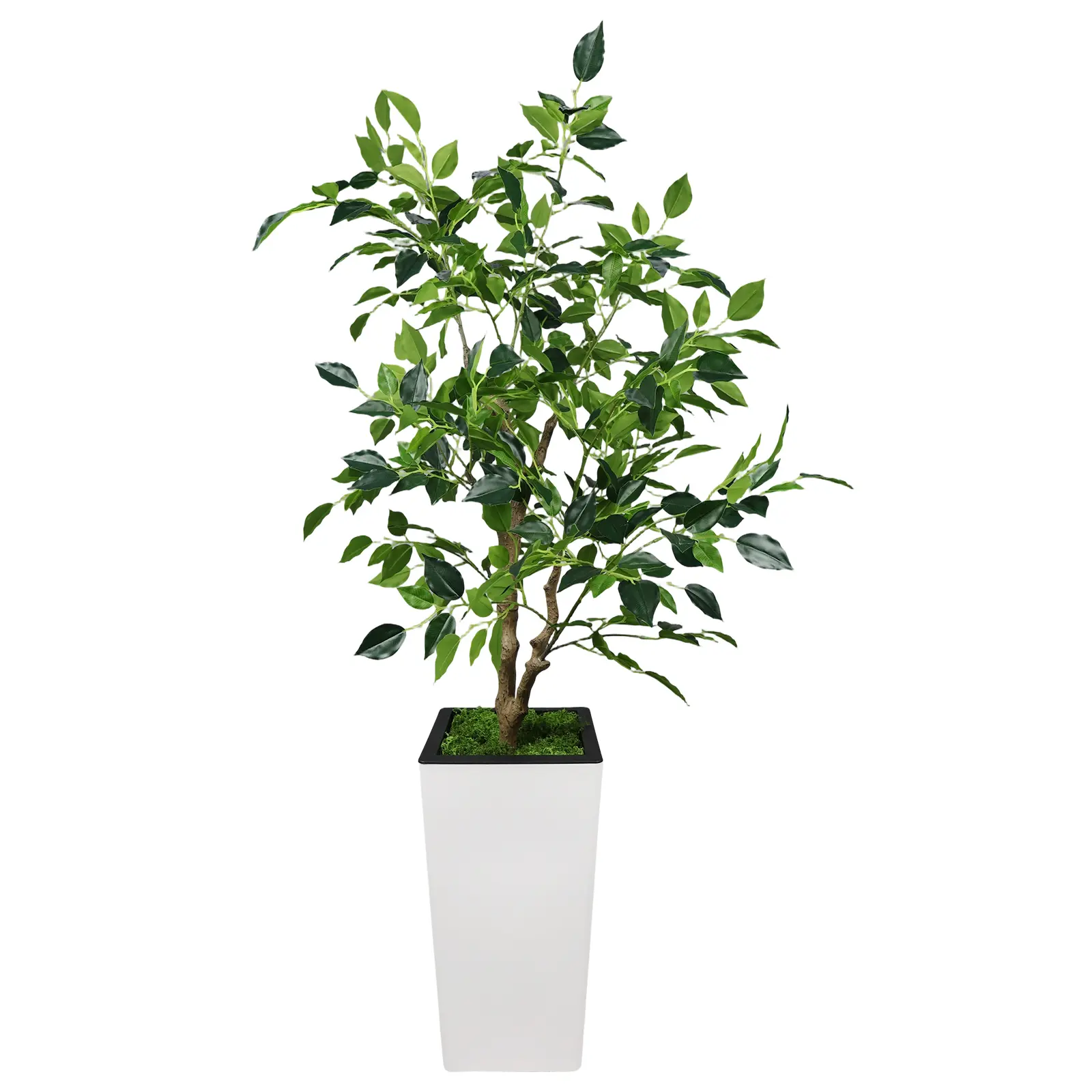4FT Lifelike and Low Maintenance Artificial Olive Tree - Faux Indoor Plant with Realistic Silk Leaves and Single Trunk