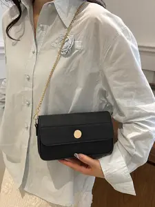 Simple Plain Color Trendy Women's Bag 2026, Fashion Evening Chain Shoulder Bag, Stylish Envelope Bag for Daily Commute, Crossbody Bag for All Seasons