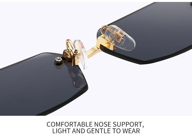 3-Pack Rimless Rectangle Sunglasses, Trendy Small Square Frameless Shades, Unisex Fashion Eyewear for Men & Women, Stylish Sun Glasses for Summer Travel & Daily Outdoor Wear