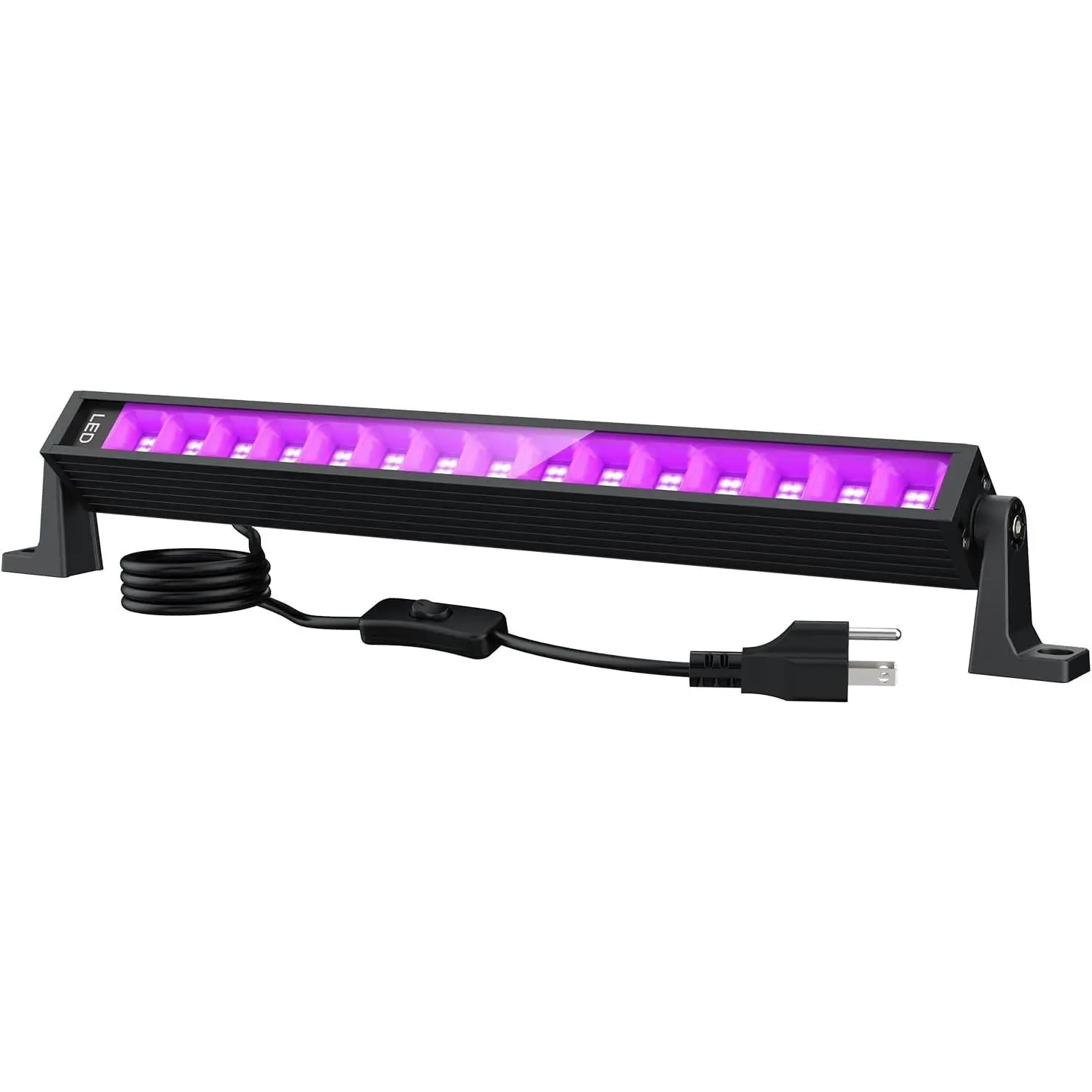 38W LED Black Light Bar, Blacklight Bars with Plug and Switch Light Up 22x22ft Area for Glow Party Halloween Parties Bedroom Decorations Stage Lighting 1 Pack