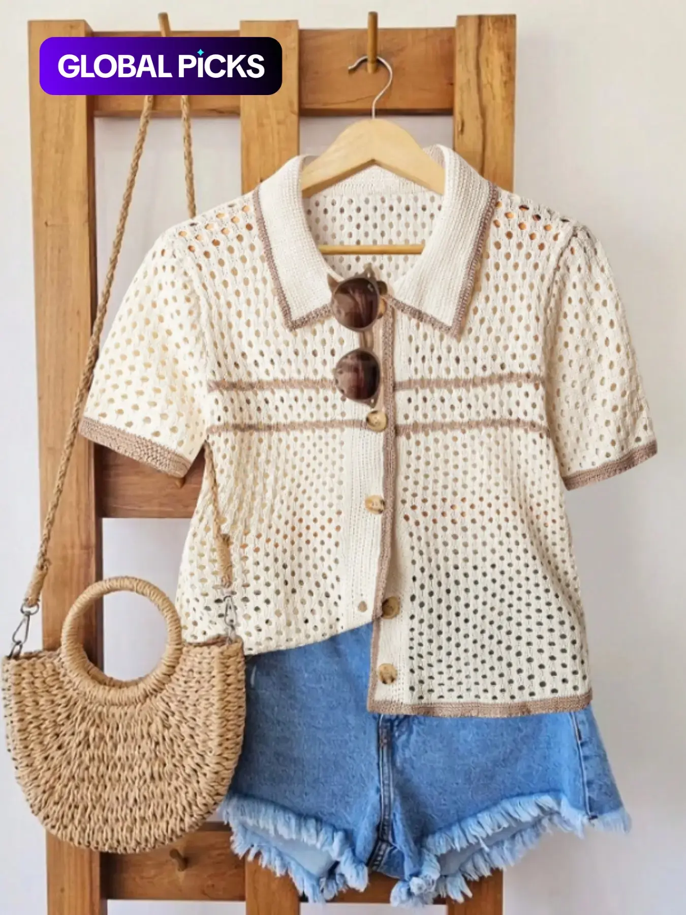 Plus Size Oversize Women's Colorblock Knitted Knit Sweater, Breathable Geometric Pattern Hollow Out Design, Spring & Summer Casual Fashion Knitwear, Colorblock Sweater Tops