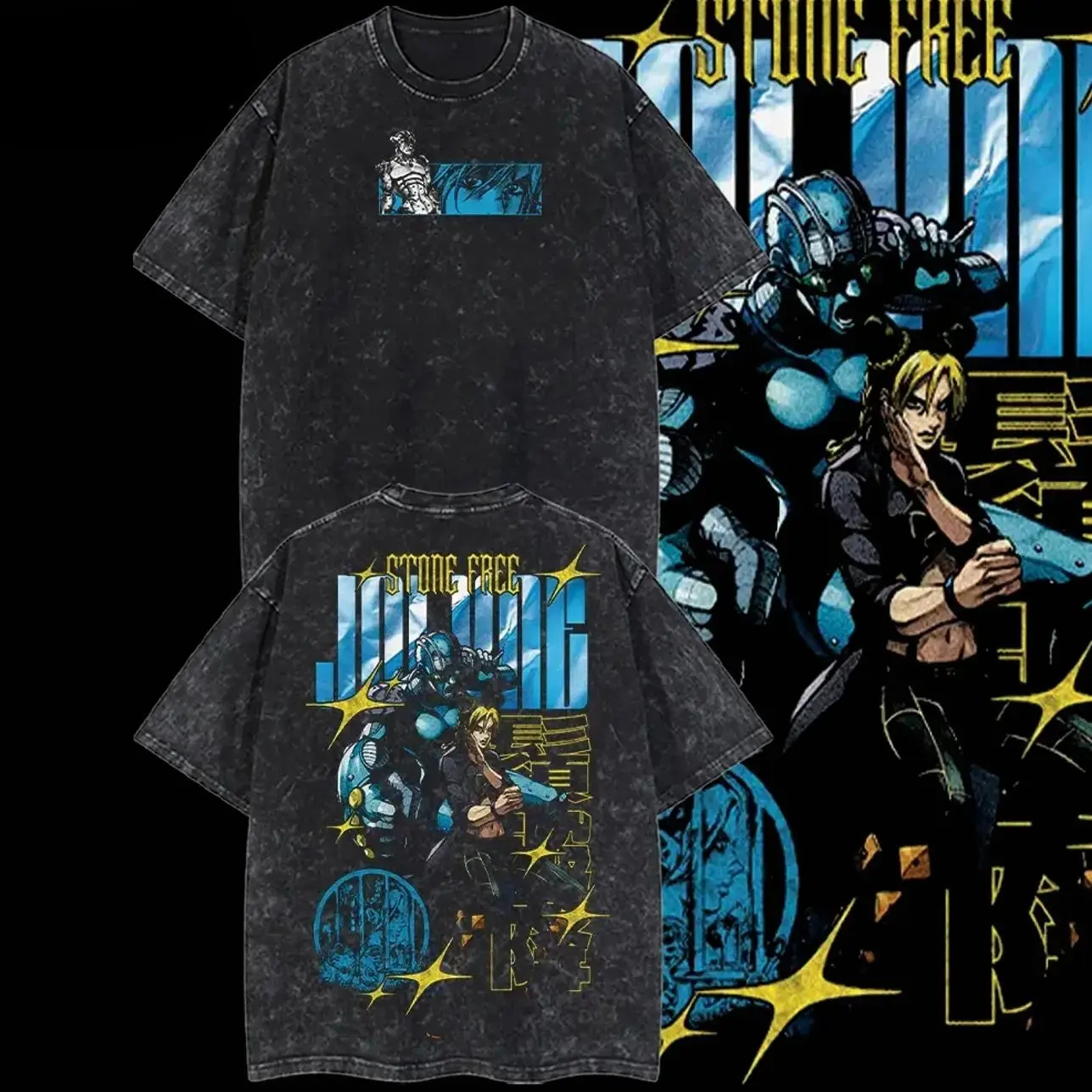 BOD - Jolyne JoJo's Bizarre Adventure Vintage Unisex Oversize Washed Cotton T-shirt, Outfits Men, Boys Merch Top