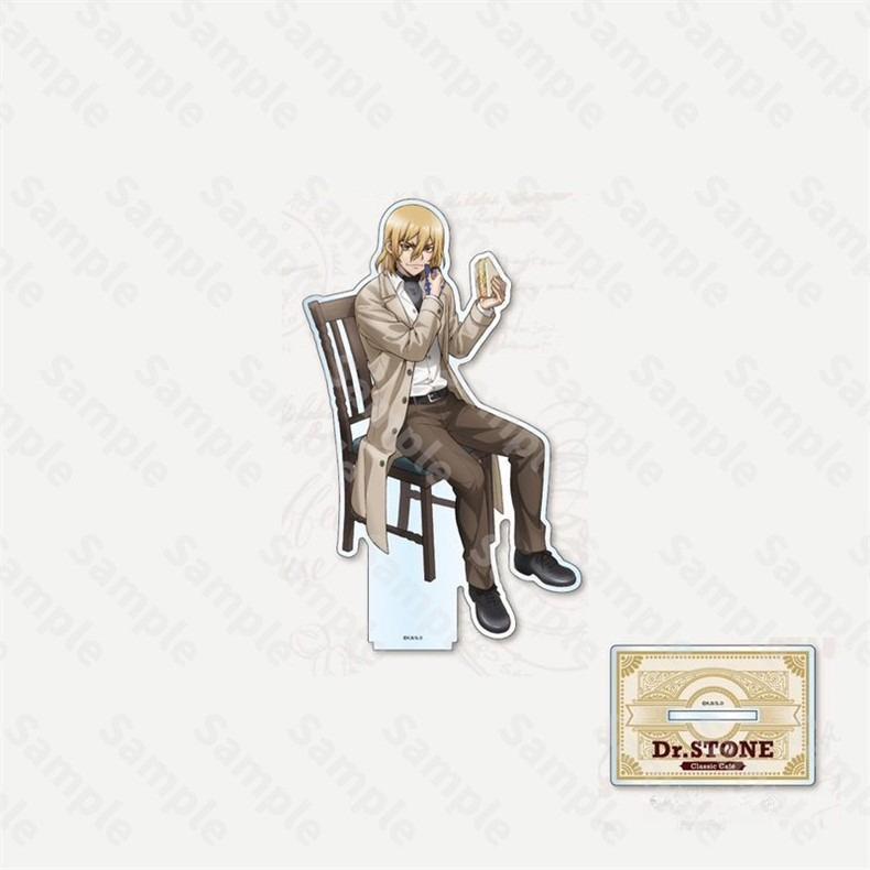 13cm/5.12in Dr.STONE Cafe Acrylic Stand Anime Peripherals Ishigami Senku Stand Model Ornaments Collection Gift for Boy Holiday