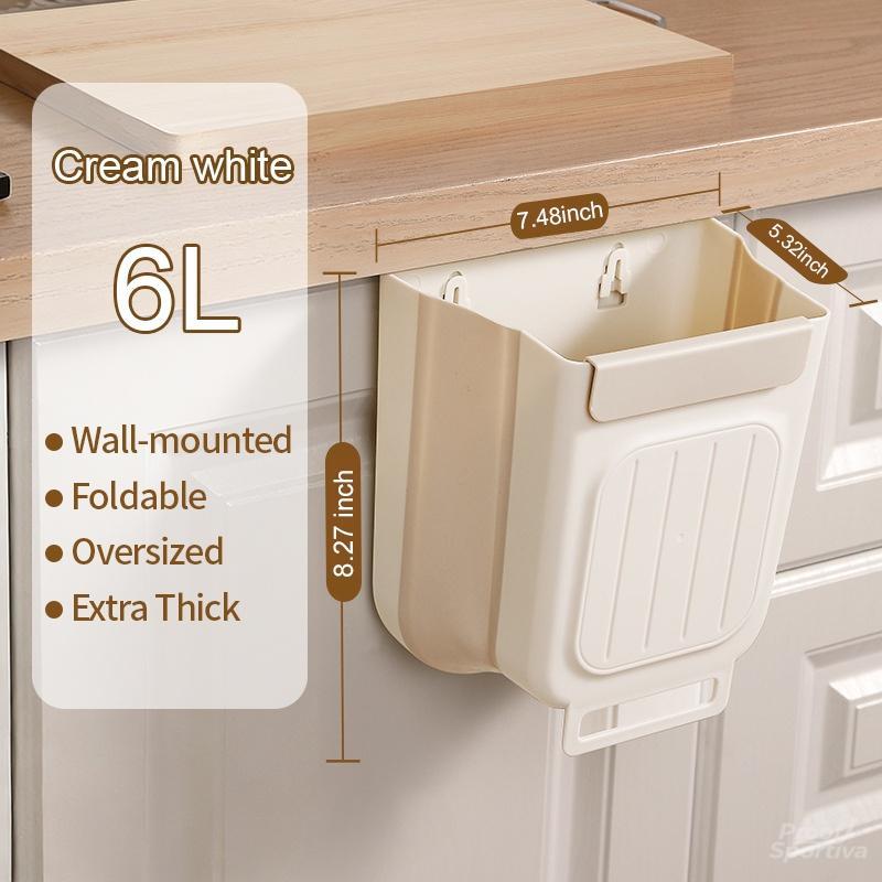 Space-saving Foldable Kitchen Trash Can 6L/11L Touchless Hanging Garbage Bucket Durable Commercial Grade Kitchen Accessory for Home Use