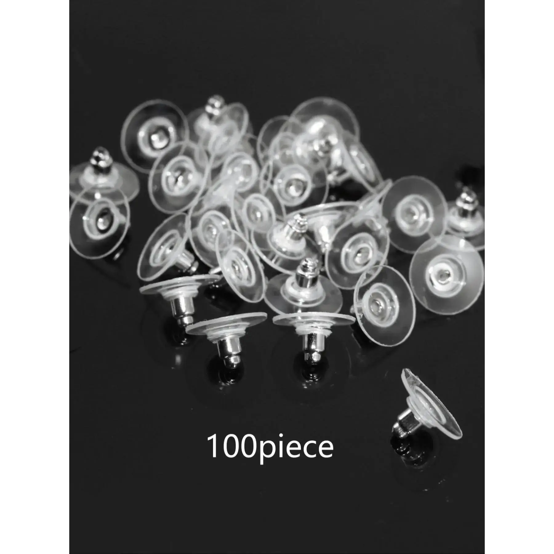100pcs Solid Color Non-slip Earring Backs Earring Backings for Earrings, Portable Ear Safety Back, Diy Earring Repair Accessories, Valentine's Day, Gift, Diy Jewelry Accessories