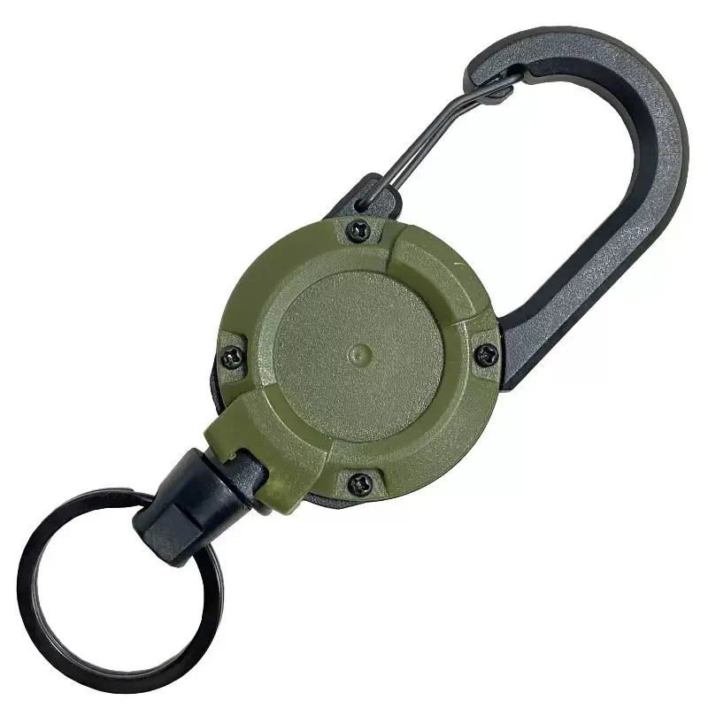 3-In-1 Multi-Functional Retractable Climbing Carabiner Keychain, Heavy Duty Carabiner, Strong Steel Rope Clip, Outdoor Sports Tool Keychain Accessory