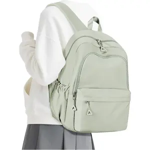 Casual Laptop Backpack for Women Men  Lightweight Backpacks Bag 15.6inch Laptop Daypack Large Capacity Backpack, Light Green