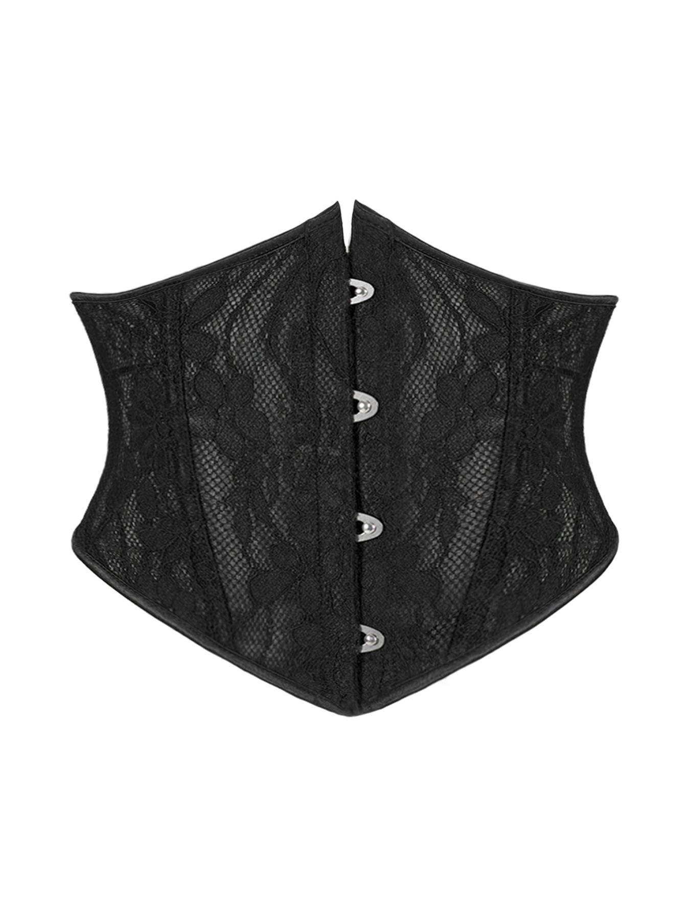Women's Solid Color Floral Lace Front-Closure Waist Trainer, Comfortable Breathable Lace Up Tummy Control Shaper, Waist Cincher for Women for Women, High Waist Shapewear, Lace Corset