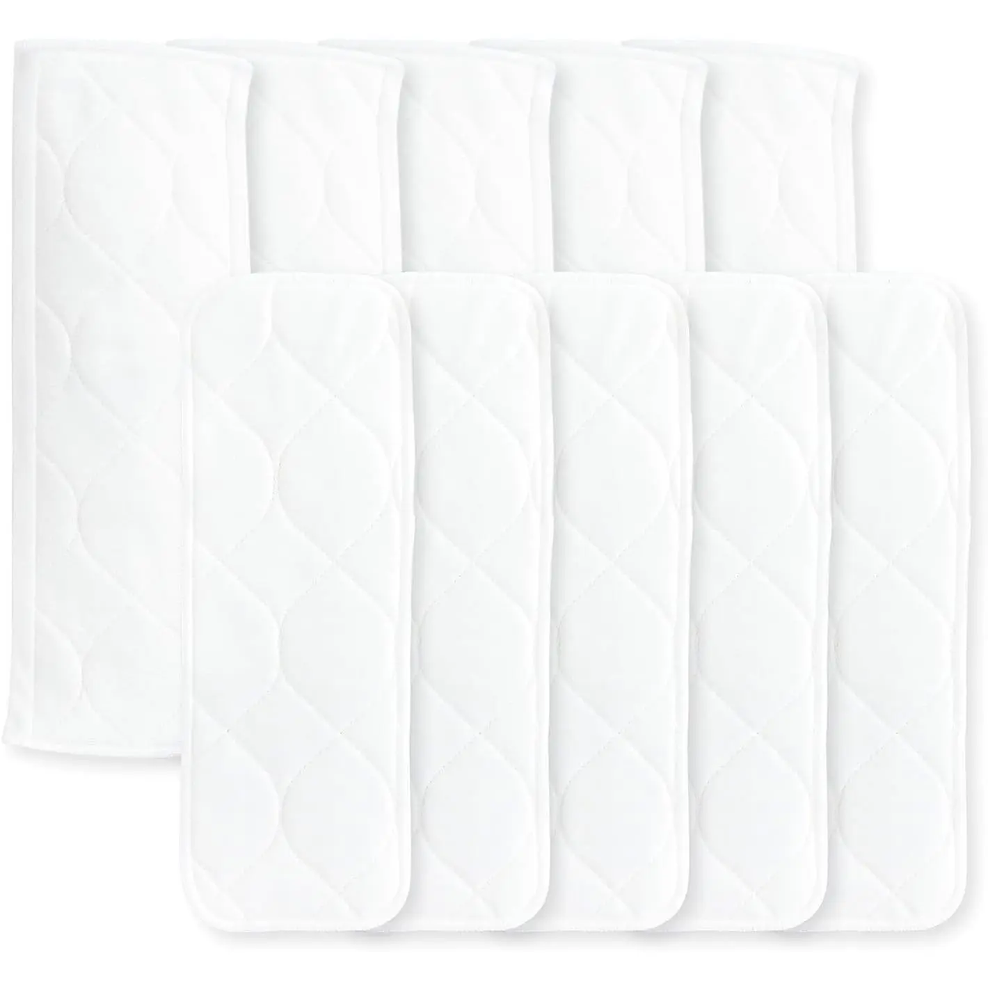 Reusable Cloth Diaper Inserts, Set of 10, Fits Honest Hybrid Diaper, Fits Amazing Baby, Pocket-Sling Compatible, 5 Tri-fold & 5 Boosters, Small (11" Length)