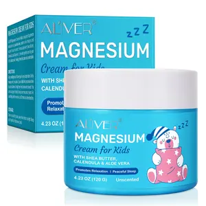 ALIVER Children's Magnesium Oil Cream 120g: A magnesium-enriched moisturizing formula that soothes skin discomfort, relaxes the body and mind, and helps children fall asleep peacefully. The cream has a soft, smooth texture that spreads easily.