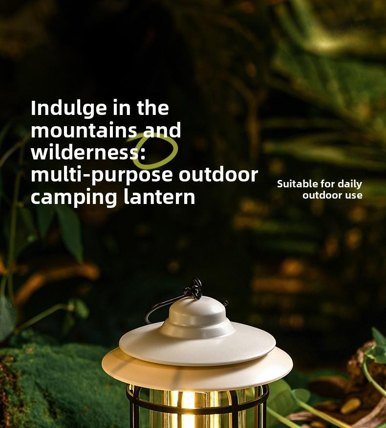 Outdoor Camping Lantern USB Rechargeable LED Light Long Lasting Battery Retro Tent Lamp for Night Market Party Atmosphere Lighting Portable Hiking Lanterns