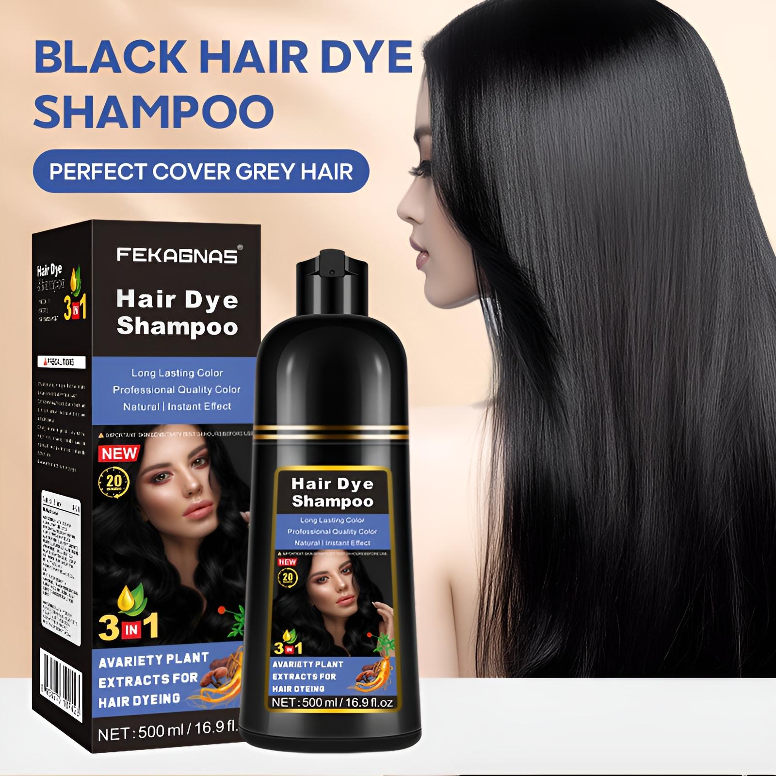 3-In-1 Plant-Based Hair Dye Shampoo, Radish & Ginger & Schisandra Leaf, Quick Color, Long-Lasting, No Odor, Gentle, Hair Care Gel, Haircare