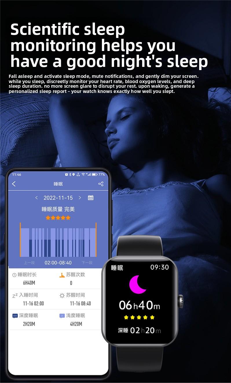 F57L Smart Watch Sports Bracelet Heart Rate Blood Pressure Monitor Body Temperature Sleep Measurement Step Counting Fitness Tracker IP68 Waterproof Smartwatch for Men Women