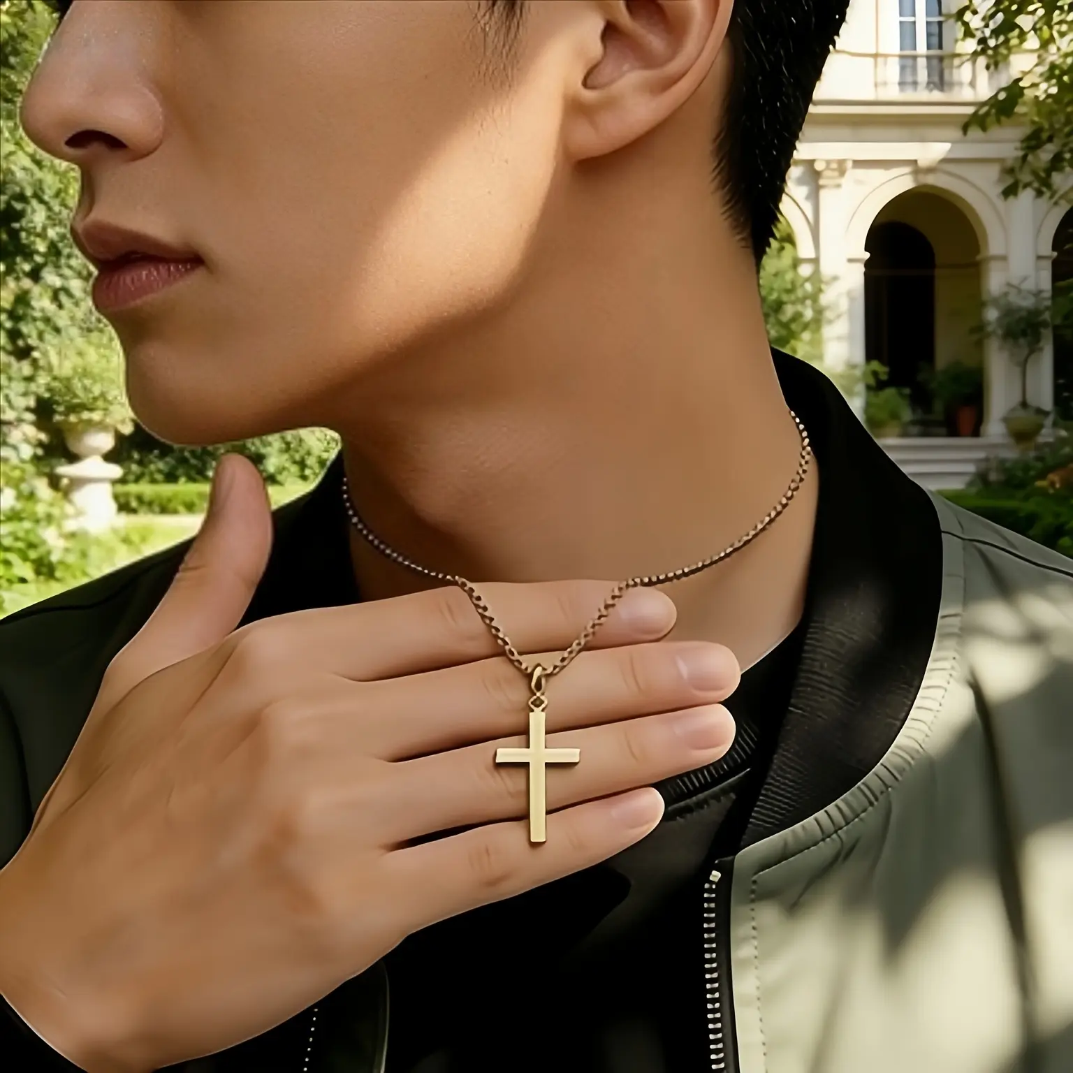 Women's Vintage Cross Pendant Necklace, Preppy Look Chain Jewelry, Elegant 1pc Accessory for Easter Mother's Day Gifts, Stylish Accessories, Party Wear, Chain Jewelry Necklaces, Cross Necklaces, One-Piece