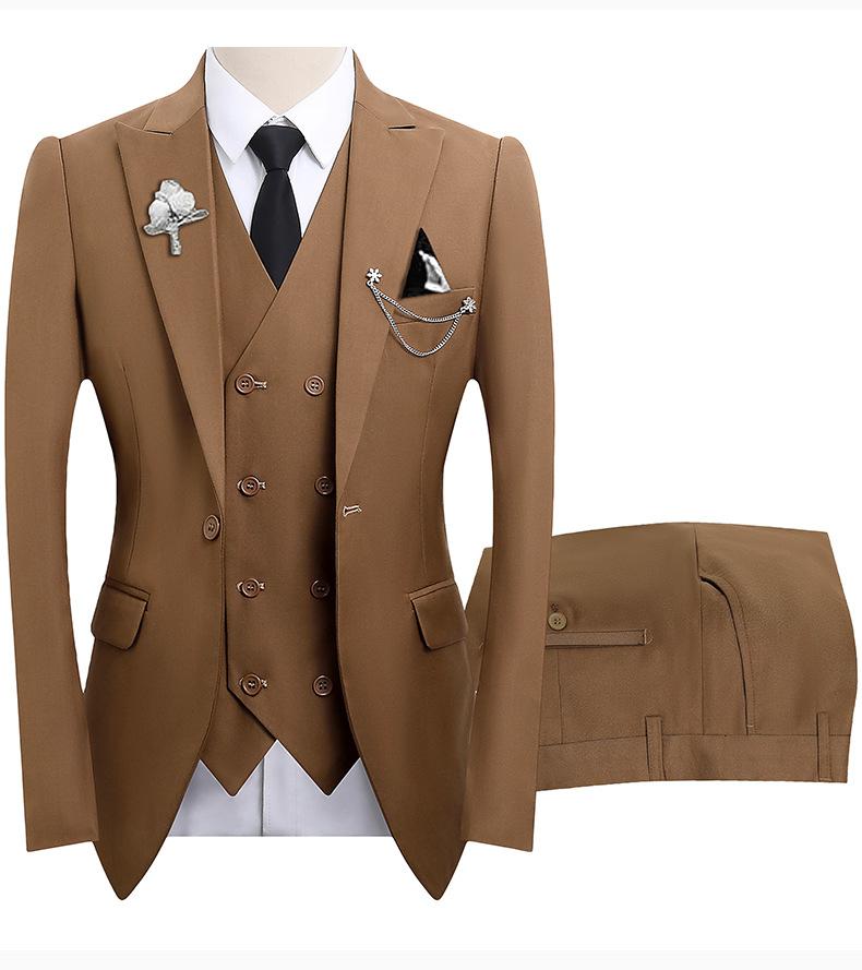 Cross-border New Three-piece Groom Suit Banquet Men's Suit Wedding Dress Amazon Foreign Trade Groomsmen Suit