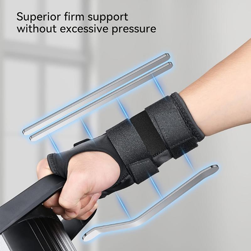 2pcs Comfort Fit Adjustable Wrist Braces With Metal Splint Support - Polyester Carpal Tunnel Stabilizer For Men & Women - Sports Protection Straps