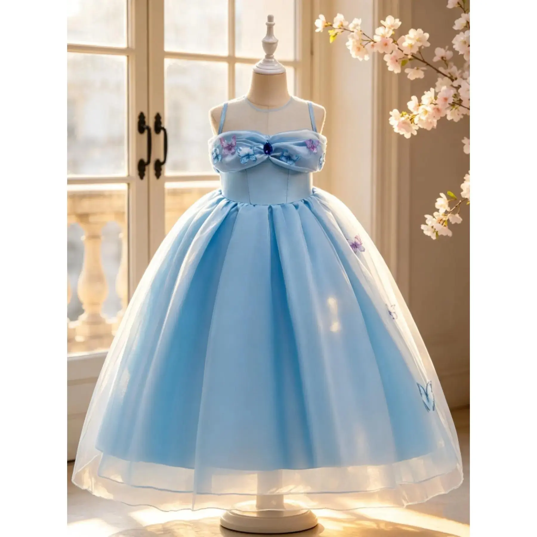Cinderella-style princess dress gown for girls Children's performance costume