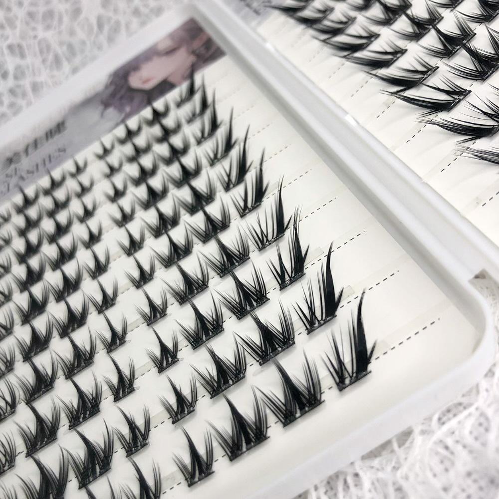 Large Capacity Self-Adhesive  Glueless False Eyelashes Fluffy Winged Fox Eye Natural Volume Lashes Reusable Easy Removal 11-13mm