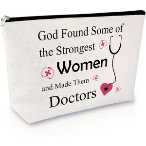 Doctor Gift for Women Makeup Bag Doctor Appreciation Gift Medical Student Graduation Presents Thank You Inspirational Keepsake Zipper Cosmetic Bag Christmas Birthday Travel Cosmetic Pouch.