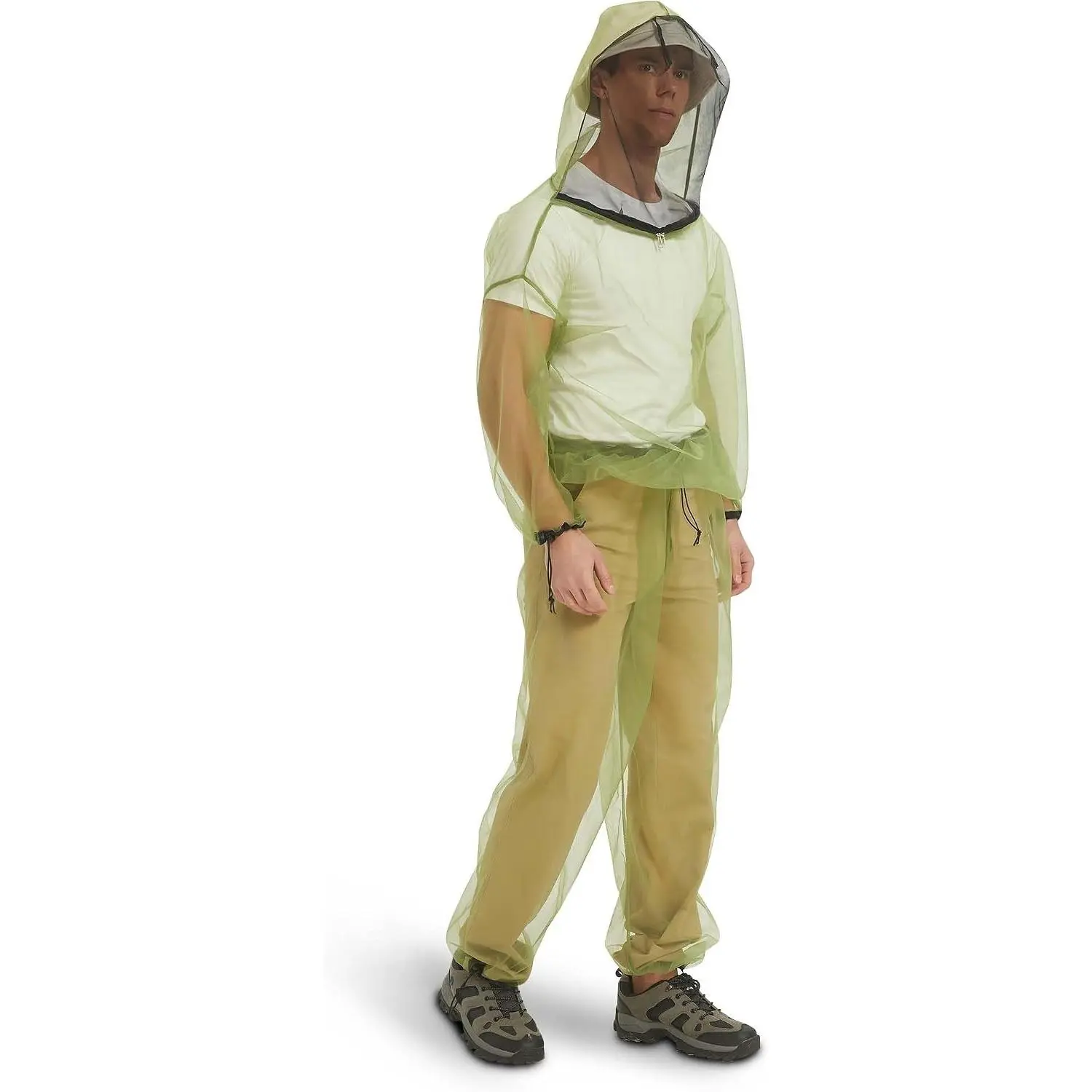 Mosquito Suits for Adult, Mesh Net Bug Hooded Jacket Pant, Outdoor Full Body Protection Mosquito Proof Clothing