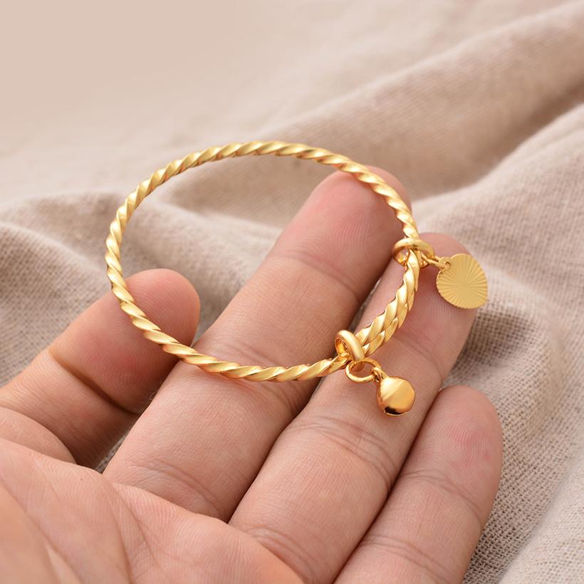 Gold Color Bangle for Girls/Baby/Kids Charm Gypsophila Bracelet Small Bell  Heart Jewelry Child Christmas Gifts