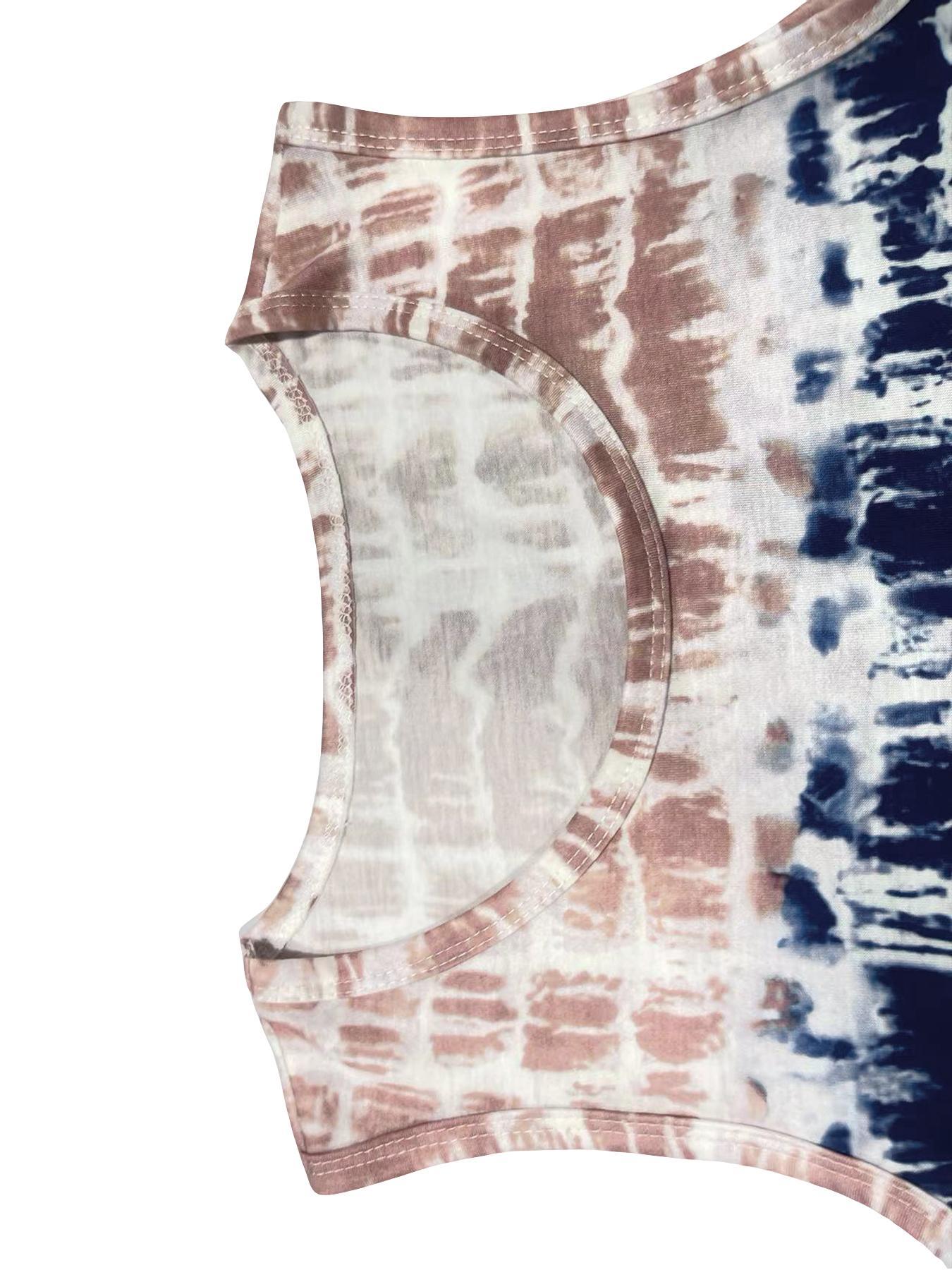 Women's All Over Print Round Neck Tank Dress, Casual Sleeveless Dress for Summer, Ladies Clothes for Daily Wear