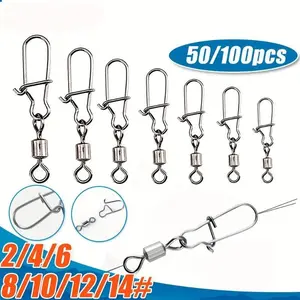 50pcs Eight-character Ring Connector American Turn Ring Enhanced Pin 8-character Ring Lure Turn Ring Fishing Gear Small Accessories