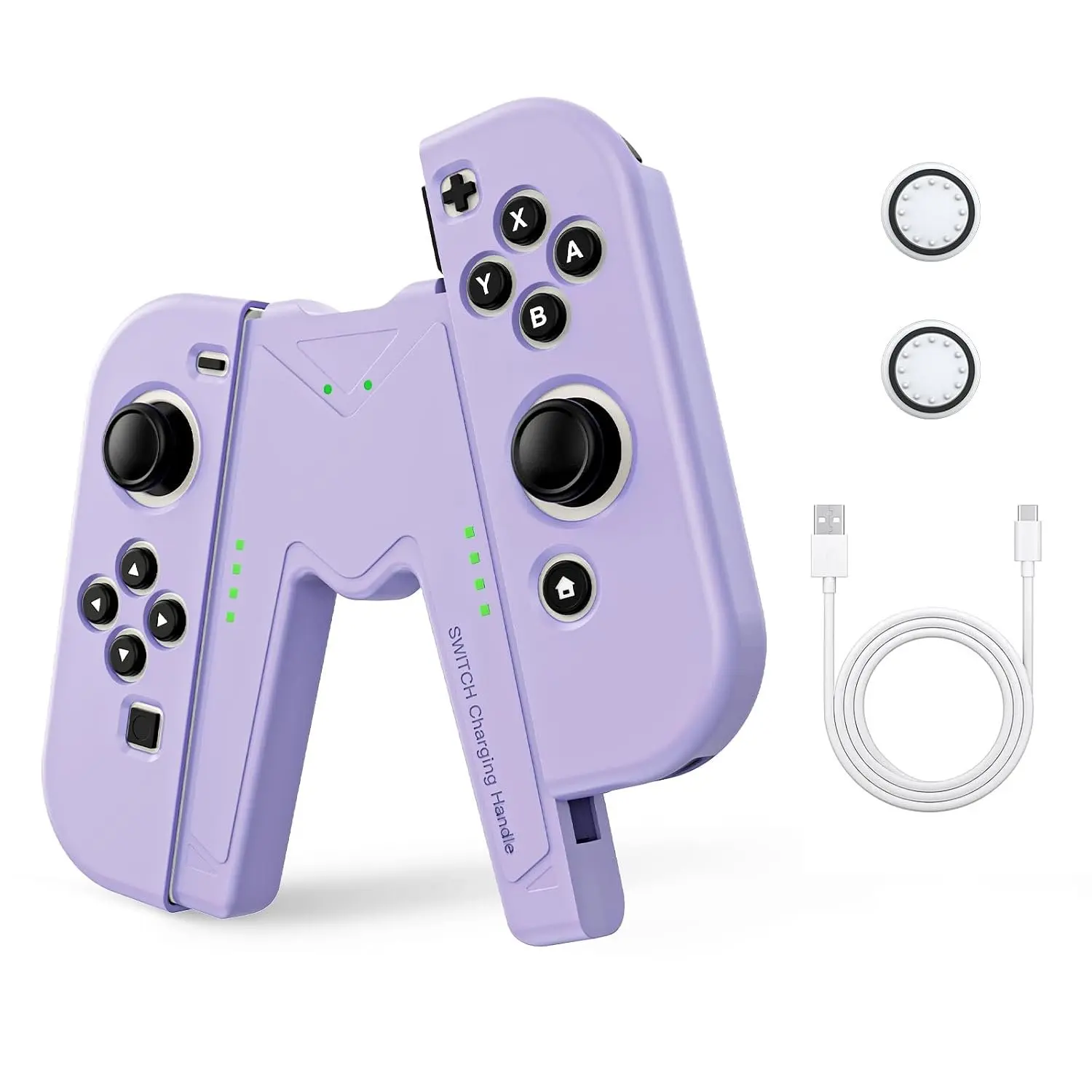 NS Joy-Con Charg Grip Compatible with   Standard & OLED Model,  JoyCon Controller Charger with   and 2 Thumb Grip Caps, Play While ,