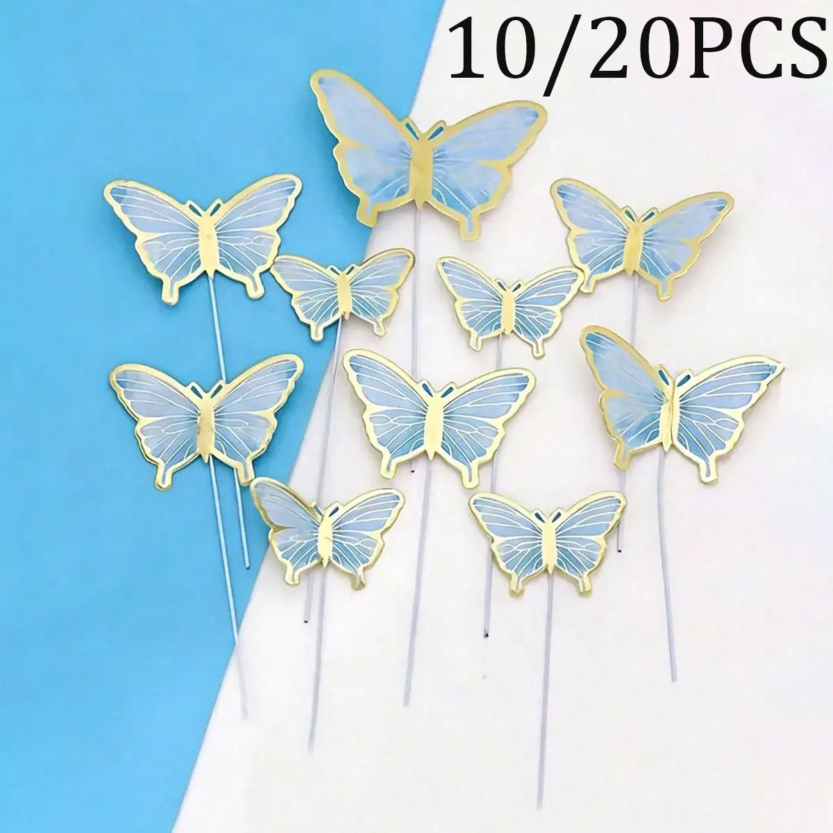 10/20 Butterfly Cake Decorations, 3D Paper Butterflies Cupcake Toppers, Wall Stickers, Wedding Party Birthday Anniversary Decor