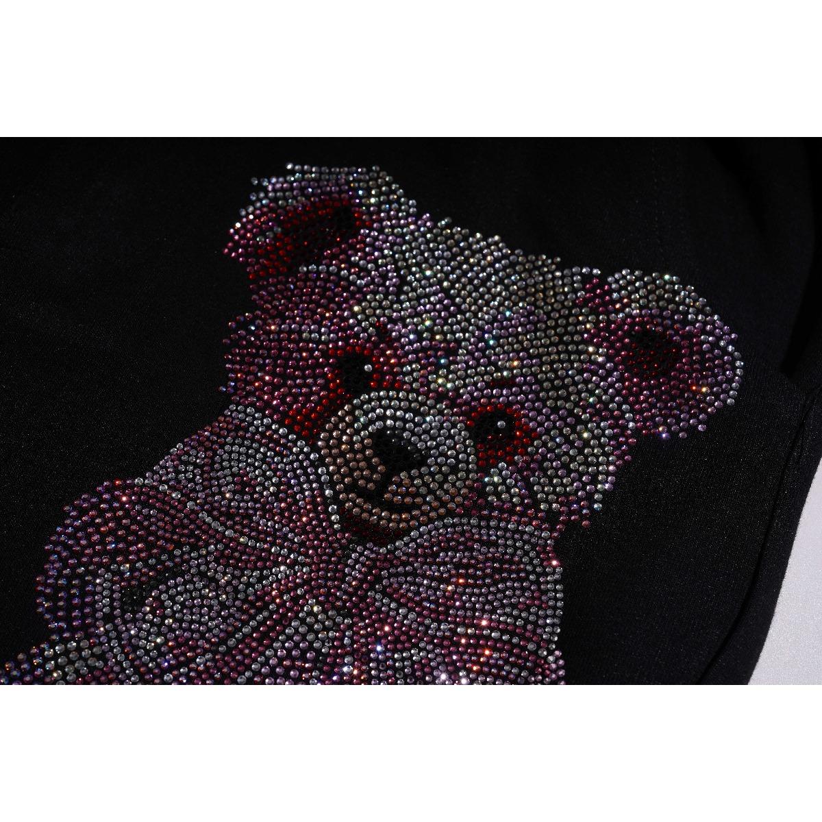 Rhinestone Teddy Bear Joggers | Y2K Pink Bling Sweatpants | Aesthetic Graphic Heart Pants