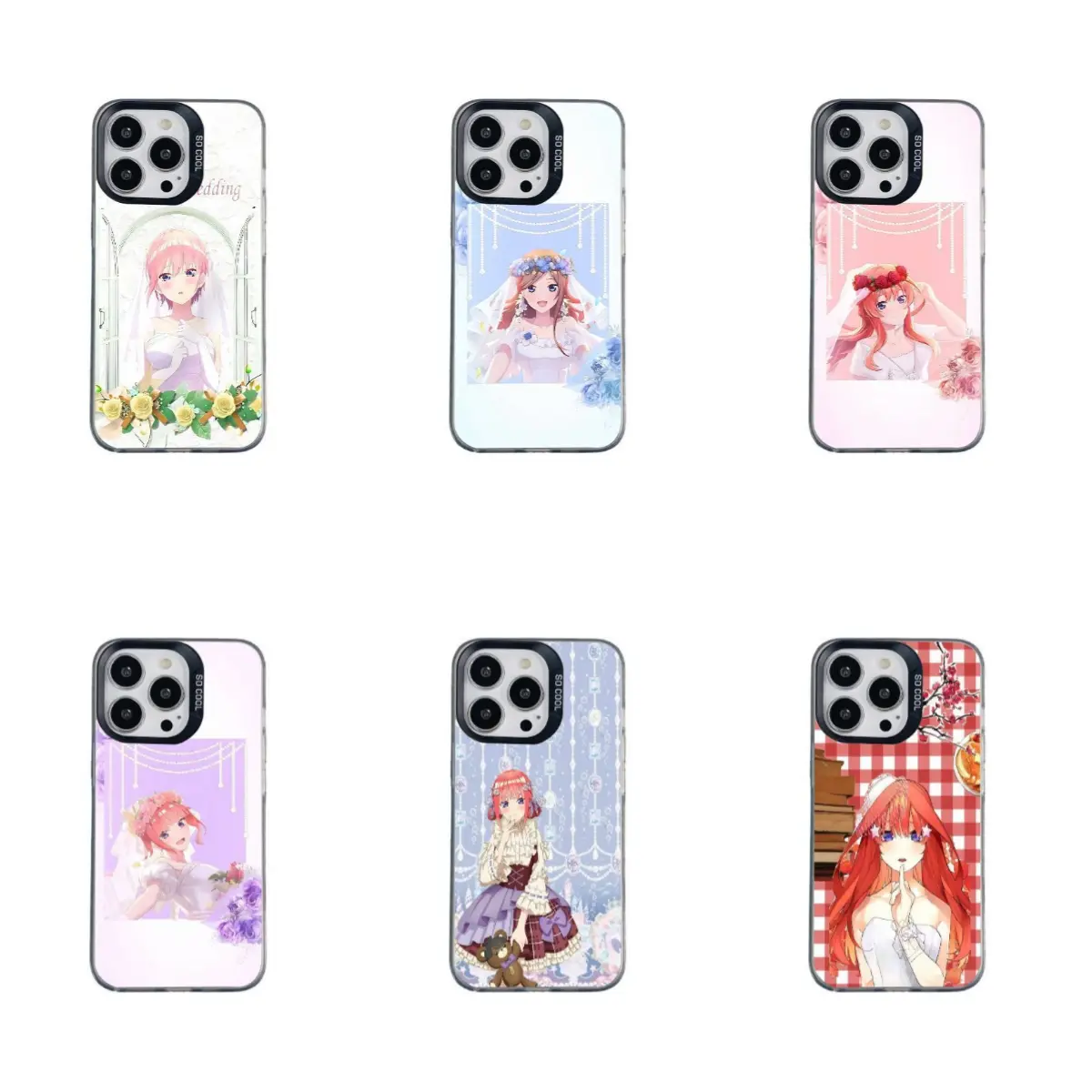 "The Quintessential Quintuplets" Anime-Style Iridescent Silver Phone Case – A refined, drop-resistant, and premium-feel case suitable for iPhone (12–17 series) and Samsung (S22–S26 series); the perfect gift choice.