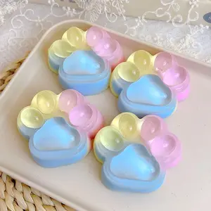 4 Pcs Taba Paw Squeeze Toys, Easter Party Favors & Gifts for Kids Adults, Transparent Cat Paw Fufu Squishy Toys, Soft Paws Sensory Fidgets, Cute Fidget Toys for Stress Relief