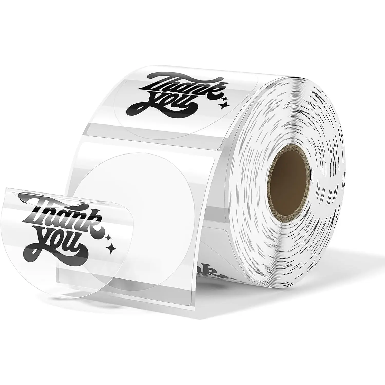 2 Inch Transparent Round Thermal Labels, 500 Sheets/1 Roll |  Adhesive &  & -Resistant for Small Business, Bakery, Barcode, Inventory