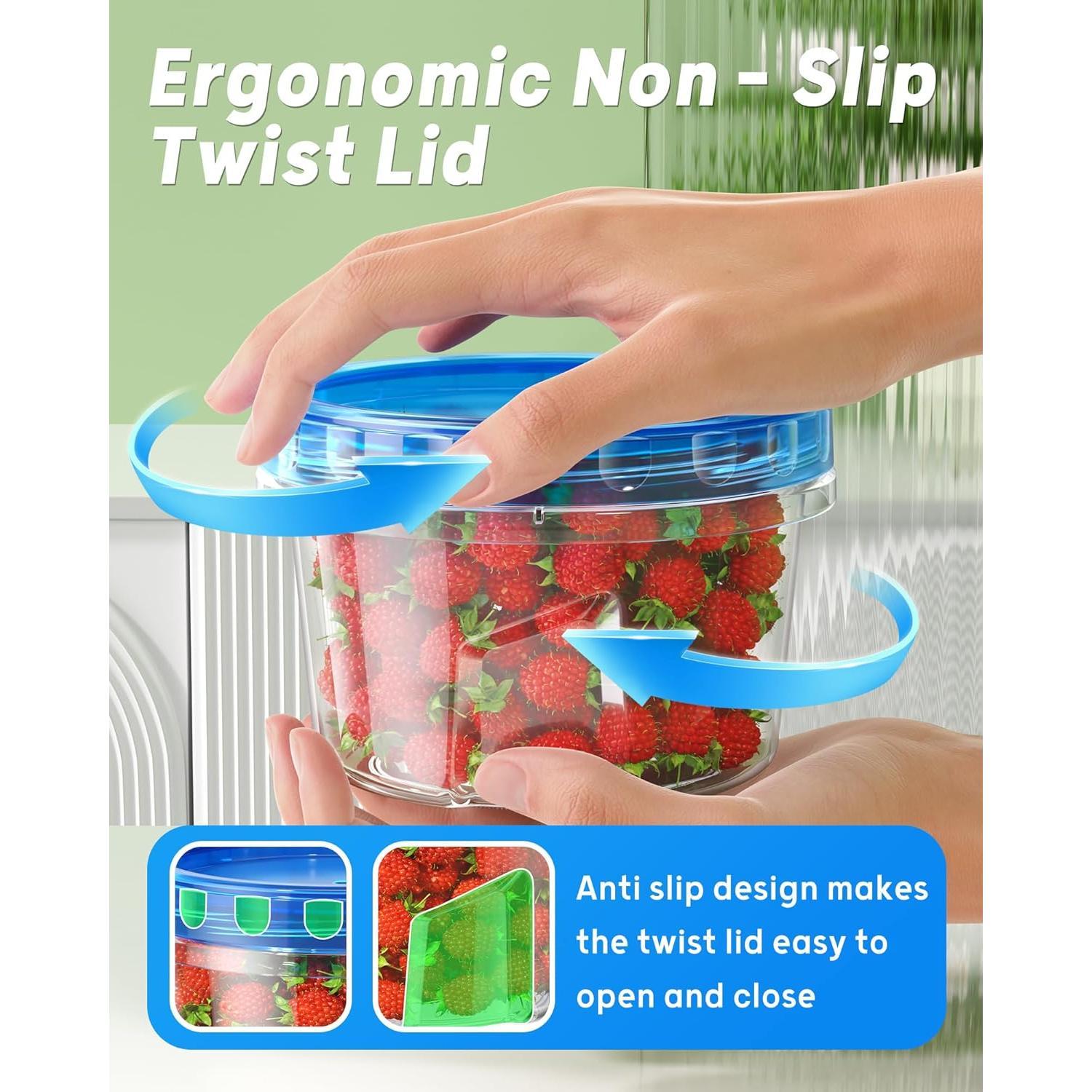 6 Pack-17oz Freezer Storage Containers, Plastic Storage Containers with Twist Top , and Soup Containers with Lid, Microwave and Dishwasher Safe 6 Pack-17oz Freezer Storage Containers, Plastic Storage Containers with Twist Top , and Soup Containers with Lid, Microwave and Dishwasher Safe