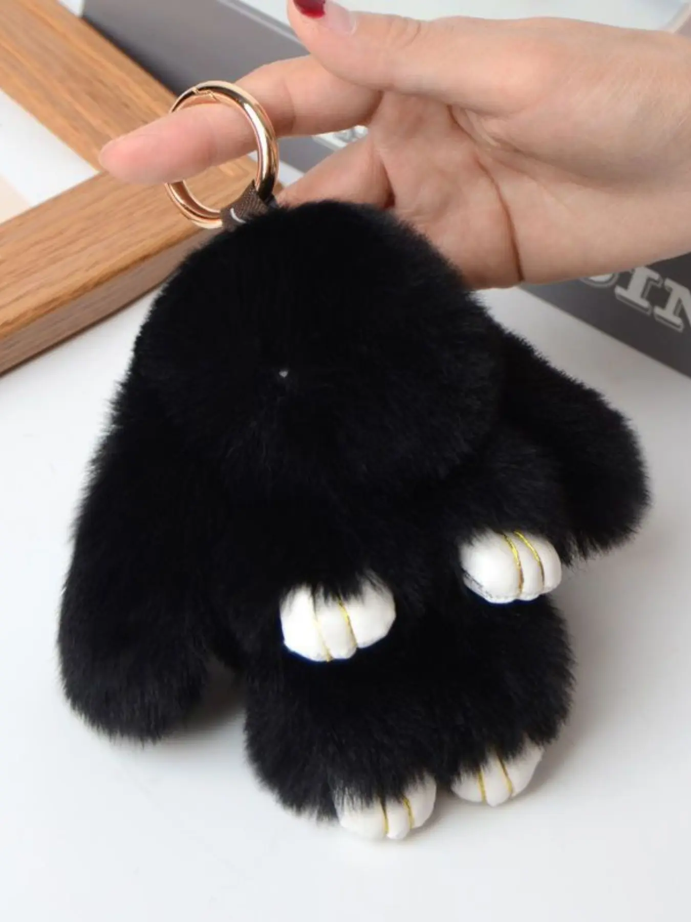 Handmade Cute Adorable Knitted Bunny Plush Keychain, Fluffy Bunny Keychain for Car, Bag, Phone, Ideal Gift for Holidays & Birthdays, Keychain Series
