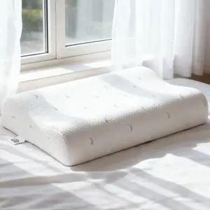 Memory  Contour Pillow,   Support, Cooling Tencel Breathable Knit Cover,  4"/5" Height Design, Soft Comfort for Side and  Sleepers, White