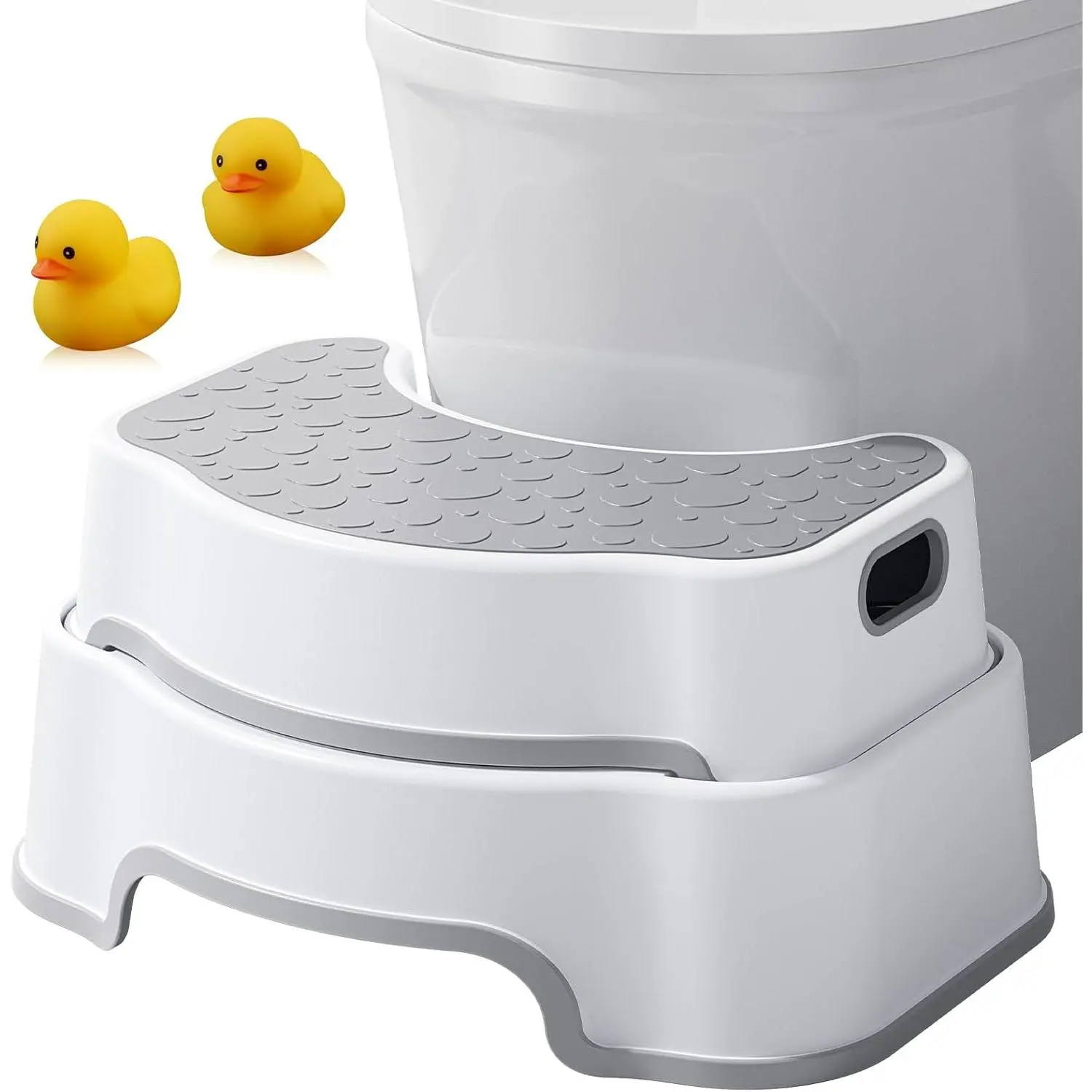 Squatting Potty for Adults, 16.7" Toilet Stool Squat Adult, Bathroom Stool Heavy Duty, Anti Slip Toilet Step for Bathroom