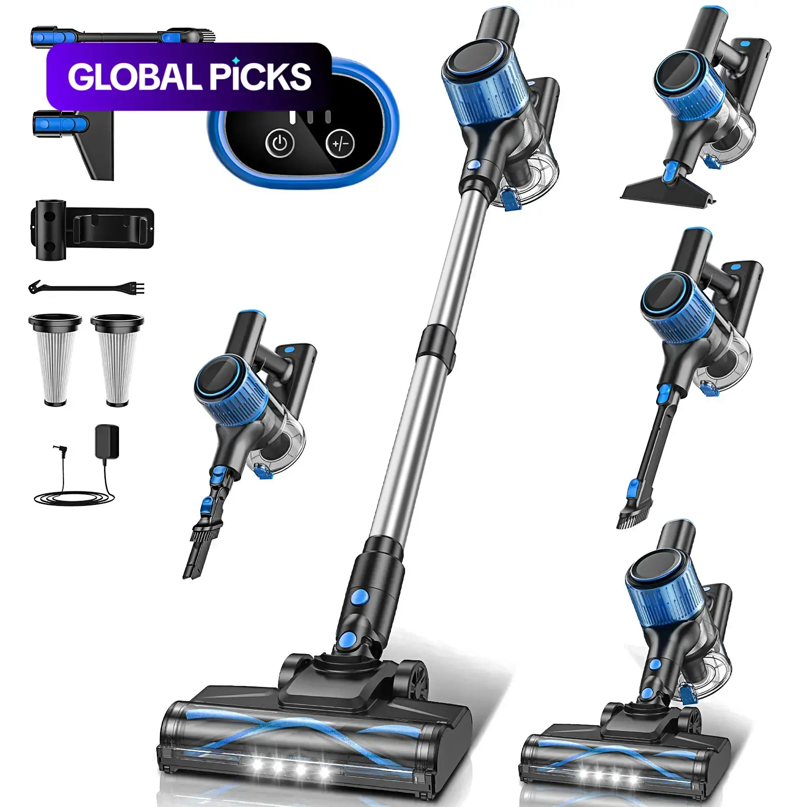Cordless Vacuum Cleaner, 3 Cleaning Modes, Anti-Tangle Design, 1.5L Dust Cup, Lightweight & Portable Vacuum Cleaner for Hard Floors, Carpets, Pet Hair & Cars #GLOBAL PICKS